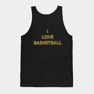 I Love Basketball - Yellow Tank Top